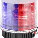 LE-JX Red and Blue Wireless Rotating Beacon Led Strobe Warning Light Roof Top Plow Hazard Flash Emergency Lights 12V with Magnetic Base Mount and Rechargeable Cigar Lighter Plug (Red/Blue, 18 LED)