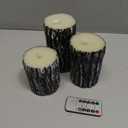 Enpornk Flameless Candles Battery Operated Pillar Pine Effect Real Wax Flickering 3D Wick Electric LED Decorative Candle Sets with Remote Control Cycling 24 Hours Timer, 4" 5" 6" Pack of 3