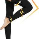 Beister 15-20 mmHg Compression Stockings for Women & Men, Thigh High Medical Footless Graduated Compression Sleeves with Dot Silicone Band, Support Pressure Socks for Varicose Veins, Edema, DVT (XL, Black)