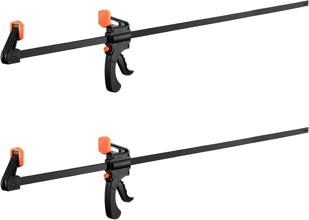 Lasnten 2 Pcs 50 Inch Clamps for Woodworking Wood Bar Clamps Quick Release Spreader Function Trigger One Handed Clamp Ratchet Tools for Carpenter Crafts Woodworking DIY Projects