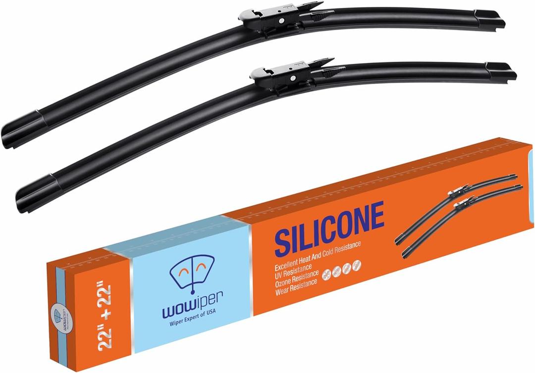 Silicone Wiper Blades 22" + 22" Automotive Replacement Windshield Wiper Blades for Chevrolet Silverado 1500 2500 2500HD 3500 2008-2013 Tahoe 2013-2007 Wipers for Front Windshield(Set of 2)