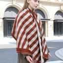 Wander Agio Diagonal Checkered Scarf Winter Shawl Thick Cashmere-Like Soft Wrap Warm Scarves Womens Plaid Shawls