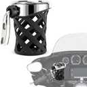 PSLER Motorcycle Drink Cup Holder Handlebar Mount Universal for Goldwing GL1800 2018-up (105mm, Chrome)