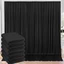 30ft x 10ft Wrinkle Free Black Backdrop Curtain for Parties, Set of 6 Panels 5X10ft Polyester Black Photo Backdrop Drapes Back Drop Cloth for Birthday Wedding Party Photography Background