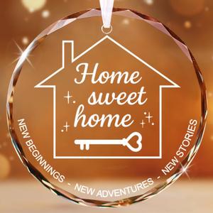 House Warming Gifts New Home, Housewarming Gifts for Women, Men, Couple, Homeowner, New Home Gift Ideas - Glass Christmas Ornament