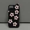 Shorogyt Compatible with iPhone 14 Wallet Case with Card Holder - Designer Black Flower Pattern Kickstand Magnetic Clasp Back Flip Folio Leather Phone Covers
