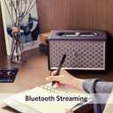 Vintage Bluetooth Speakers with Bass Enhanced Technology, Wireless & 3.5mm Aux Input for Cellphone, AC Powered (Upgraded Version)