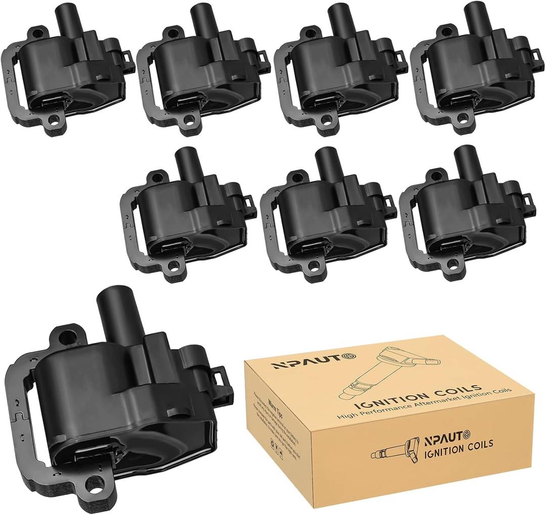 Ignition Coil Pack Compatible with V8 5.7 8.1 1998 1999 2000 2001 2002 Chevy Camaro Corvette Silverado Suburban Express, GMC Sierra Yukon XL Savana, 2004 2005 Cadillac CTS 5.7L 8.1L, C1144 UF192, 8pc
