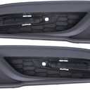 For Honda Civic 2013 2014 2015 Fog Light Cover Driver And Passenger Side | Pair | Front | Textured Black | Made Of PP Plastic | Replacement For HO1038113, HO1039113 | 71107TR3A61, 71106TR3A61