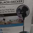 BLACK+DECKER 16 Inches Stand Fan with Pedestal Base, Height Adjustable Pedestal Fan with Remote and Touch Control Panel, Free Standing Fan with 90-Degree Oscillating and 3-Speed Settings, Black