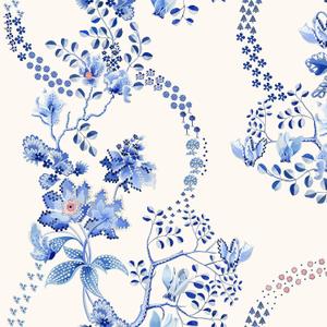 Graham & Brown Cath Kidston Road Floral Blue & White Wallpaper