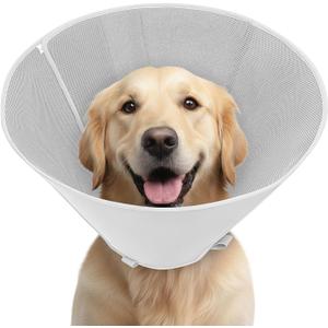 Soft Dog Cone Collar to Stop Licking After Surgery, Mesh Breathable Pet Recovery Collar for Large Medium Dogs, Elizabethan Cone Alternative(XXL)