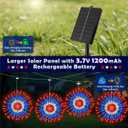 8 Pack 4th of July Solar Fireworks Lights for Outside, 1440 LED Patriotic Solar Lights with 8 Modes Timer Remote, Waterproof Red White Blue Solar Garden Light for Independence Day Memorial Day Decor