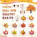 Containlol Thanksgiving Health Bulletin Board Set Fall into Healthy Habits Classroom Decorations Maple Leaves Healthy Theme Cutouts for Autumn Harvest Preschool Door Wall Decor Supplies