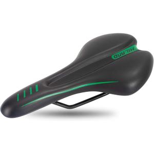 DRBIKE Comfortable Bike Seat for Men & Women, Adult Bike Saddle with Soft Foam, Wide Bicycle Saddle Replacement Universal Fit for MTB, Road, Cruiser & Indoor Bike, Waterproof, Brown/Black/Gray/White (Green)