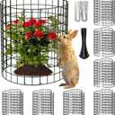 8 Packs Round Plant Protector from Animals,Metal Wire Mesh Garden Plant Cages for Outdoor Gardening Supplies, Garden Protection Rabbits Chickens Ducks for Vegetables, Flowers, Shrubs (16'' x 12'')