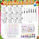 2 x Gueevin 102 Pcs Magic Foam Texture Painting Kit Gifts 36 Pcs 3D Foam Texture Paper Puffy Paint 24 Colors Markers 6 Water Brush 36 Bead Chains for Drawing Holiday DIY Craft Party Supplies(Assorted)