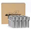 GAsupply 12X1.5 40mm Shank Lug Bolts Fit for E82 E88 E91 E92 E93 E36 E30 E90 E28 E34 E23, 20pcs Extended Wheel Bolts/Studs Chrome, 17mm Hex, Cone Seat for 15mm Aftermarket Spacer (Silver)