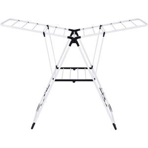 S AFSTAR Folding Clothes Drying Rack, Collapsible Laundry Drying Rack w/Adjustable Gullwing & Shoe Holder, Space-Saving Clothes Drying Hanger for Indoor & Outdoor Use, No Assembly Required