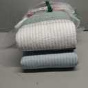 Andency Stripe Quilt Set Twin(68x86Inch), 2 Pieces (1 Striped Quilt and 1 Pillowcase) Mint Green Patchwork Striped Bedspread Coverlet Set, Soft Microfiber Stitched Quilt Bedding Set