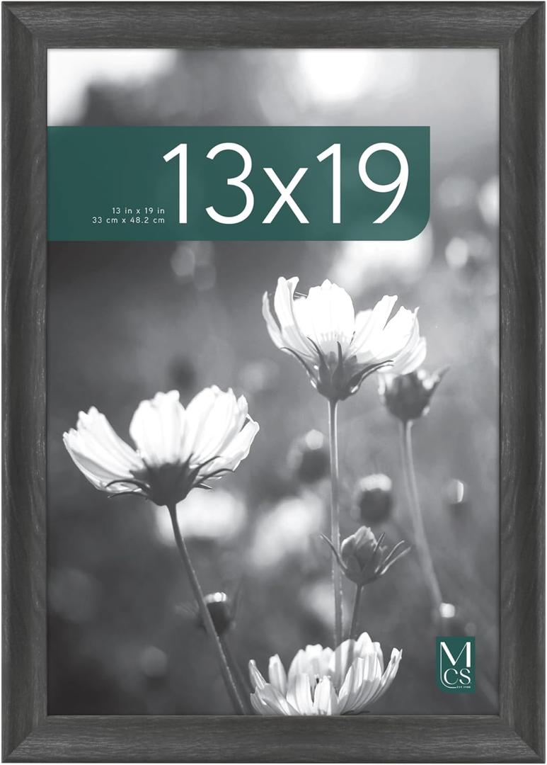 MCS Studio Gallery Classic 13x19 Picture Frame Black Woodgrain Engineered Wood, Vertical & Horizontal Wall Hanging Large Picture Frame for Photos, Posters & Art Prints (1-Pack)