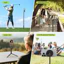 Monopod and Tripod Selfie Stick to Record Golf Swing Training Aid with Ground Spike Stake & Gopro Adapter & 1/4" Screw, Magnetic Golf Phone Holder Compatible with Magsafe iPhone