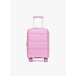Kono Carry On Luggage 20 Inch Expandable 22x14x9 Airline Approved Hard Shell Travel Trolley 4 Spinner Wheels Lightweight Polypropylene Suitcase with TSA Lock, Pink