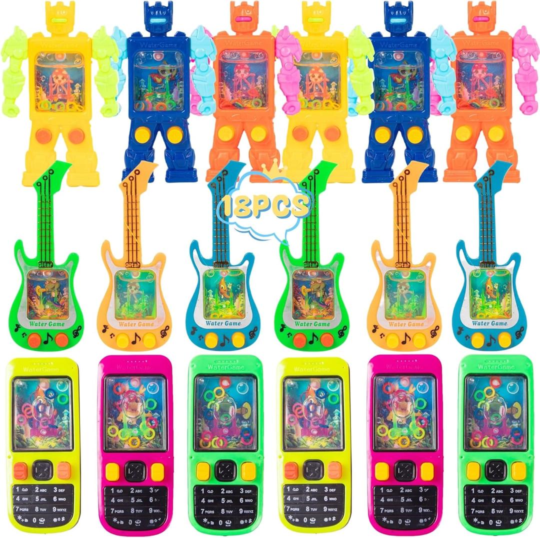 18Pcs Handheld Water Game Mixed Design,Colorful Water Ring Toss Handheld Toys,Party Favors,Pocket Games for Kids,Goodie Bags Stuffers, School Classroom RewardsBirthday Return Gifts,Bulk Toys Prizes