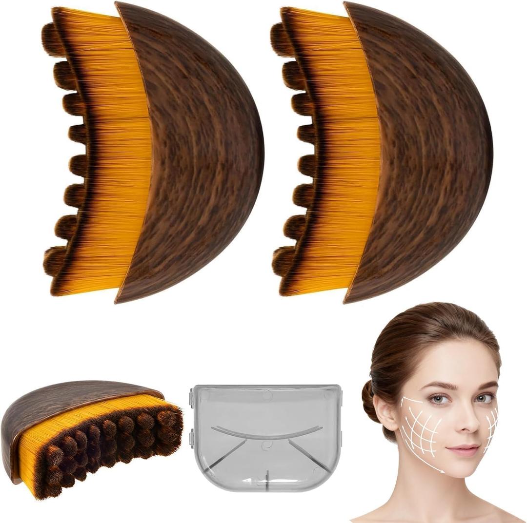 2pcs New Lymphatic Contour Face Brush, Dry Brushing Face Brush, Massager for Face, Chin & Jawline Sculpting, Ergonomically Designed to Fit The Skin Precisely and Relieve Fatigue (2pcs)