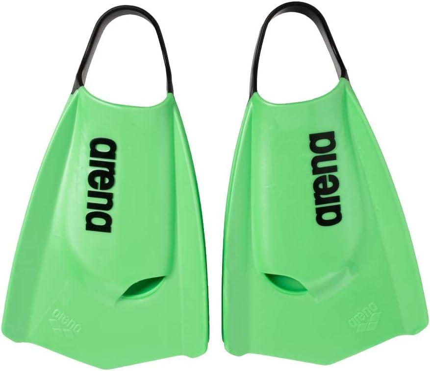 Arena Unisex Adult Powerfin Pro II Swim Training Fins Men and Women Silicone Short Blade Flippers Left-Right Customized, Sizes 42-43