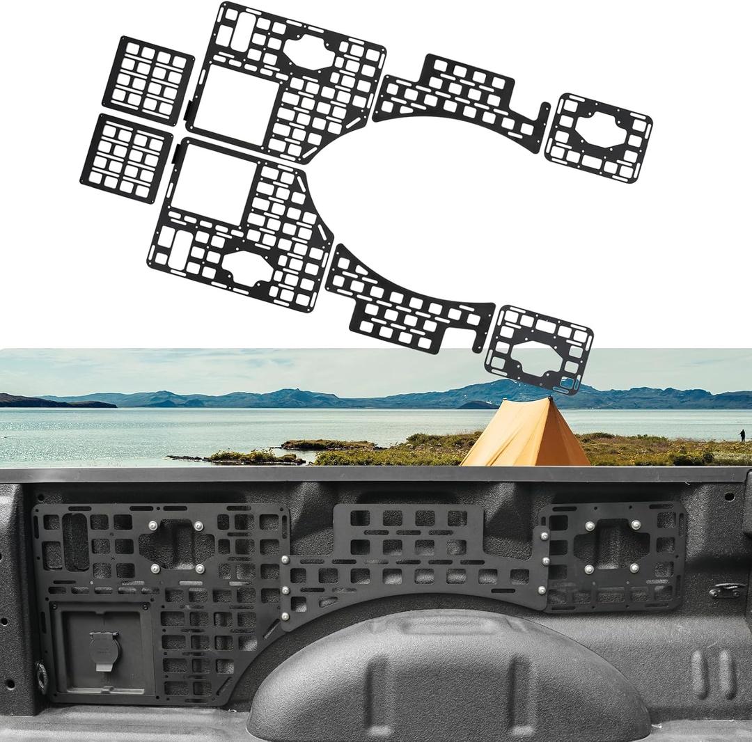 Side Bed Panel Compatible with 2015-2025 Ford F150 (5.5FT ONLY) Side Molle Panel Truck Bed Panel Rear Cargo Storage Shelf Replacement for 2024 Ford F-150 Accessories