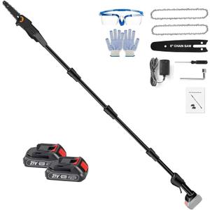 Pole Saw, 6-Inch Cordless Pole Saws for Tree Trimming, 21V Electric Pole Chainsaw W/2Pcs 3.0Ah Battery, 35FT/S Speed, 13.4FT Max Reach,Upgraded Multi-Angle Polesaw for Tree Hedge Trimming Bush Pruning