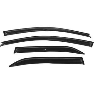 Window Visors Compatible with 2002-2007 Mitsubishi Lancer Sedan, Smoked Aero JDM Wind Deflectors Stick On by IKON MOTORSPORTS, 2002 2003 2004 2005 2006 (Mugen Style Smoke/Tinted)