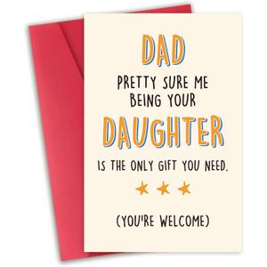 2 x Funny Fathers Day card, Humorous Birthday Card for Dad, Happy Father's Day