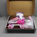 Sowume Adjustable Roller Skates for Girls and Women, All 8 Wheels of Girl's Skates Shine, Safe and Fun Illuminating for Kids (Large-(3-6 US))