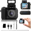 Mini Camera Keychain Mini Retro Camera Cameras Keychain Built-in 32GB Memory Card Best Choice for Travel Vlog Photography Gifts for Girl(Black)