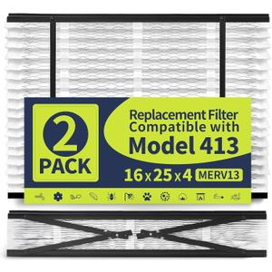 IYOUYA 2 Pack 413 Replacement Filter Compatible with AprilAire Whole House Air Purifier 1410, 1610, 2410, 2416, 3410, 4400, MERV 13, 16 x 25 x 4 Air Filter