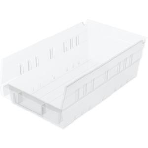 Akro-Mils 30130 Plastic Shelf Bins, Heavy Duty Storage Bins for Garage, Closet, and Drawer Organization, 12-Inch x 6-1/2-Inch x 4-Inch, Clear, 12-Pack