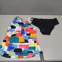 Tempt Me Color Block Two Piece Tankini Swimsuits for Women Tummy Control Bathing Suits High Neck Swim Top with Shorts Swimwear S