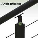 Stair Cable Railing Post 36" (35"X2"x2"), Angle Drilled Stainless Steel Deck Railing Post, Black Stair Angle Holes Deck Post for Staircase Cable Systems, Surface Mount Post Indoor Outdoor (1)