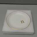 COLLECTIVE HOME - Ceramic Jewelry Tray, Decorative Trinket Dish for Rings Earrings Necklaces Bracelet Watch Keys, Birthday Mother's Day Christmas Gift for Women, 4.75", White Surface (N)