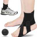 Foot Drop Brace Adjustable Foot Brace for Walking, Ankle Foot Orthosis Provide Foot Drop and Ankle Support, for Walking with Shoes, Socks, or Barefoot, for MS, TBI, Stroke, Use Day & Night, Includes a Massage Ball