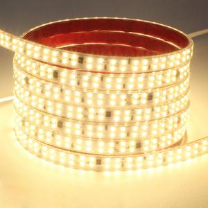 LED Strip Lights 6.56ft AC 110V Flexible Rope Lights 240LEDs/m 3000K Warm White Cuttable Outdoor Waterproof Strip Lights Double LED Beads for Living Room Under Cabinet Lighting