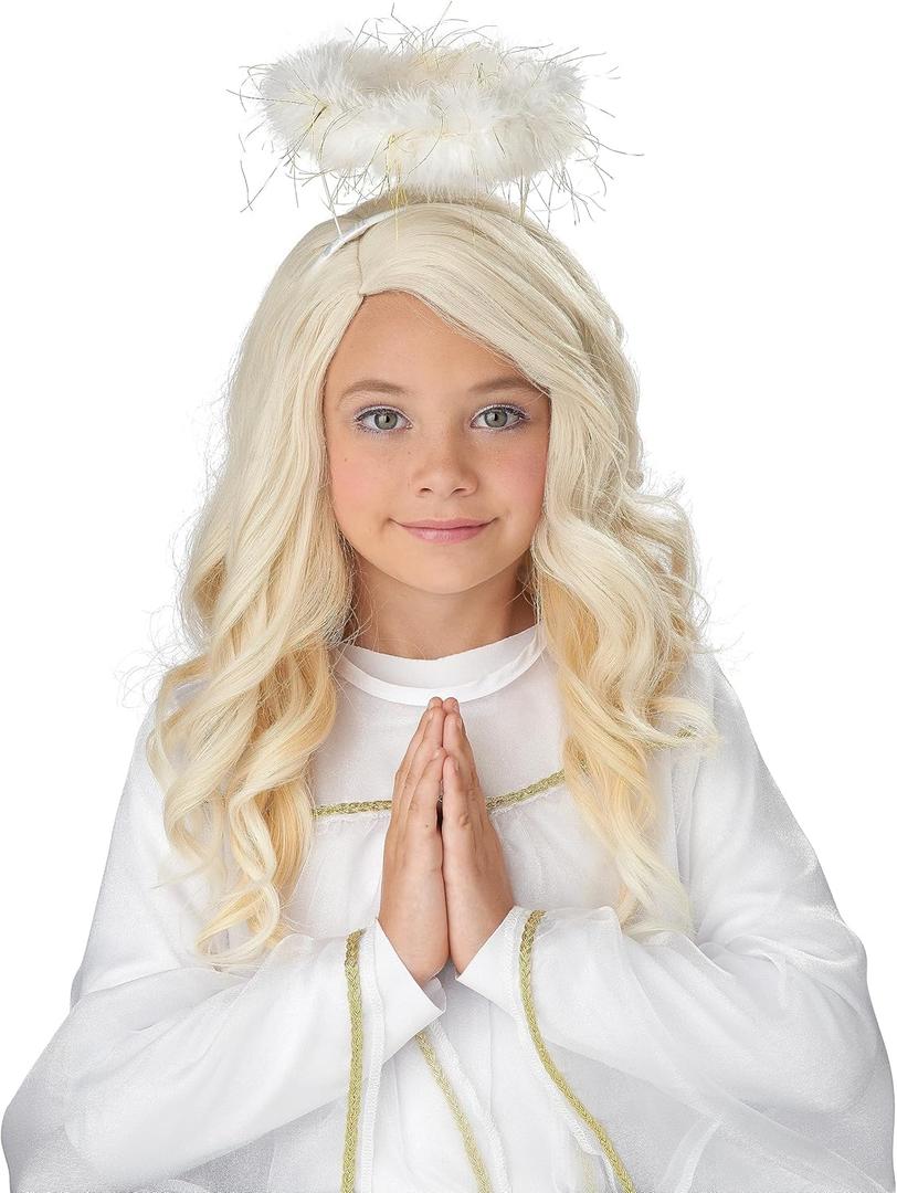 California Costumes Girls Golden Angel Wig, Blonde, one Size