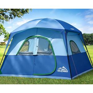 WildFinder Camping Tent 6 Person, Family Tent with Rainfly, 120''x108''x78''