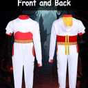 Zombies Costume for Girls, 3PCS Kids Cheerleader Uniform Outfit Halloween Cosplay Party Clothes (4-5 Years, White Pants)