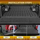 Powerty Floor Mats for 2017-2024 2025 2026 Ford F250/F350/F450 Super Duty Crew Cab Truck Bed Mat Tailgate Liner Protector All Weather Replacement for Ford F250/F350/F450 Accessories