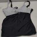 Hanna Nikole Tankini Tops for Women, Push Up Underwire Swimsuits, Removable Padded Bathing Suit Tops Only (Large, Black Strip)