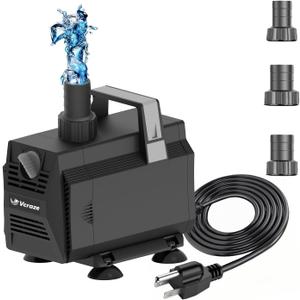 Submersible Water Pump 1200GPH/70W Fountain Pumps with Flow Control, Pond Pump Submersible Outdoor with 10ft 3-Core Power cable for Hydroponics, Aquarium, Waterfall, Statuary, Water feature