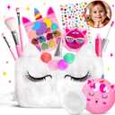ULOVEME Kids Real Makeup Kit for Little Girls - Real, Non Toxic, Washable Make Up Toy - Unicorn Toys Gift for 3 4 5 6 7 8 9 10 12 Years Old Girls Birthday (White Unicorn)
